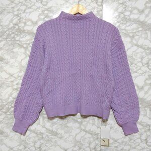 Ducker Knit High Neck Sweater Size M Purple